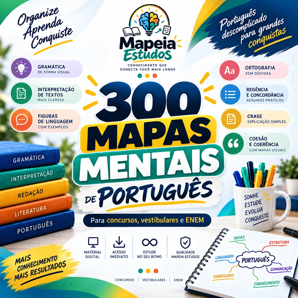300 Mapas Mentais de Português — Mapeia Estudos