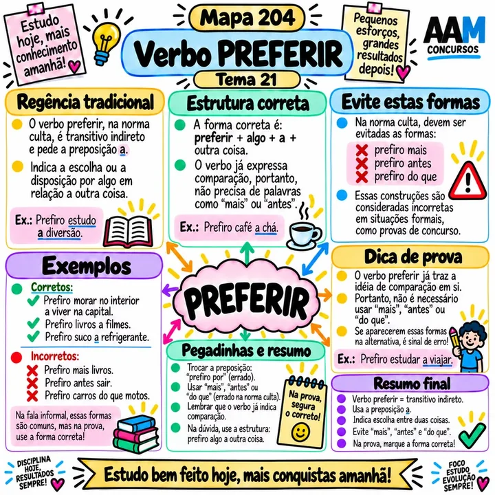 Mapa 204 — Verbo Preferir